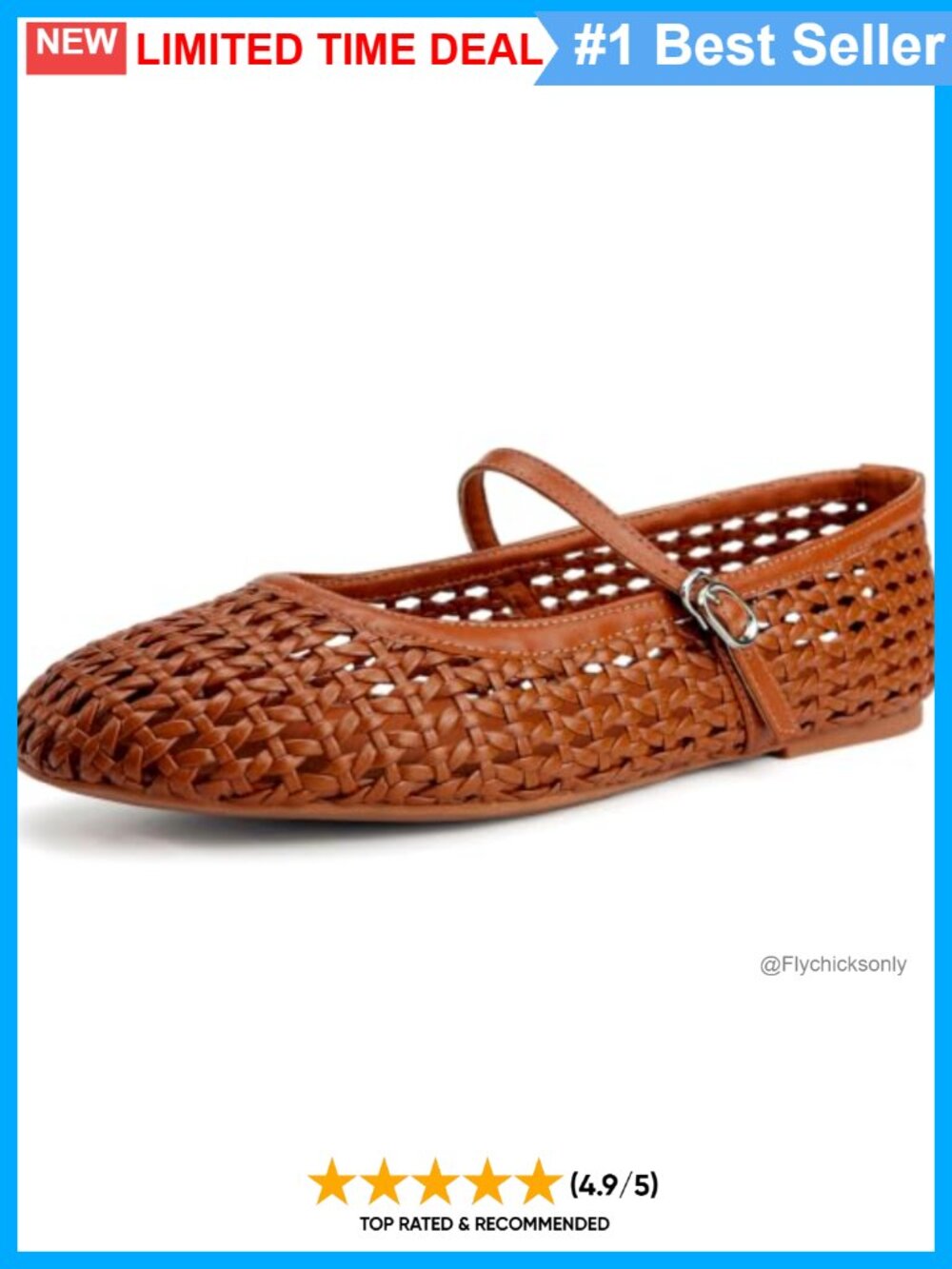 Woven Mary Jane Flats Memory Foam Cushioned Pull-On Casual Work Shoes